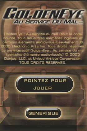 GoldenEye - Au Service du Mal (France) screen shot title